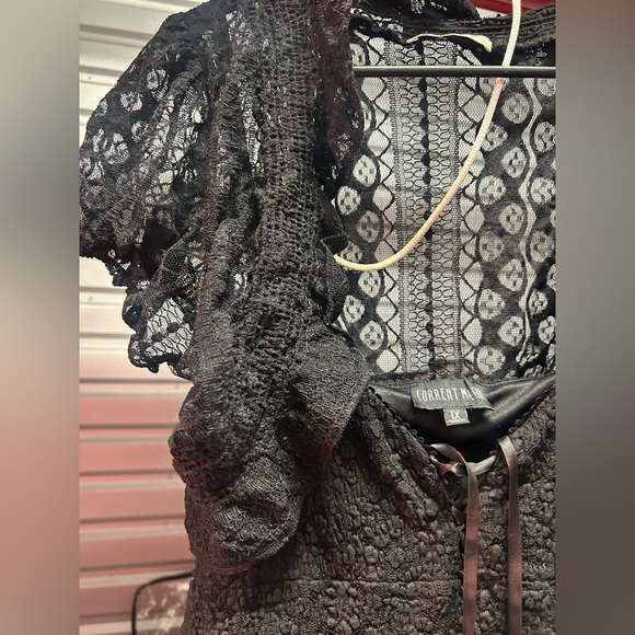 1X long lace black dress + black cape lace bolero type crop jacket goth CURRENT - Picture 10 of 16